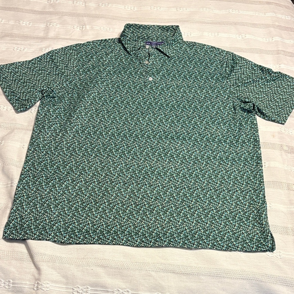 Classic Green Pattern Polo Shirt
